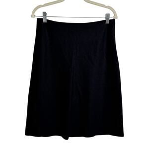 Sisley Wool Skirt Women Black Zip Closure Holiday Classic Quite Luxury Old Money